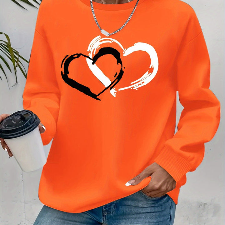 INES - ELEGANT RETRO HEART SWEATER