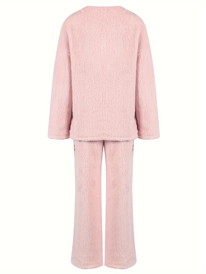Melita - Cozy Elegant Women's V-Neck Set