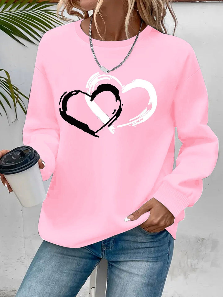 INES - ELEGANT RETRO HEART SWEATER