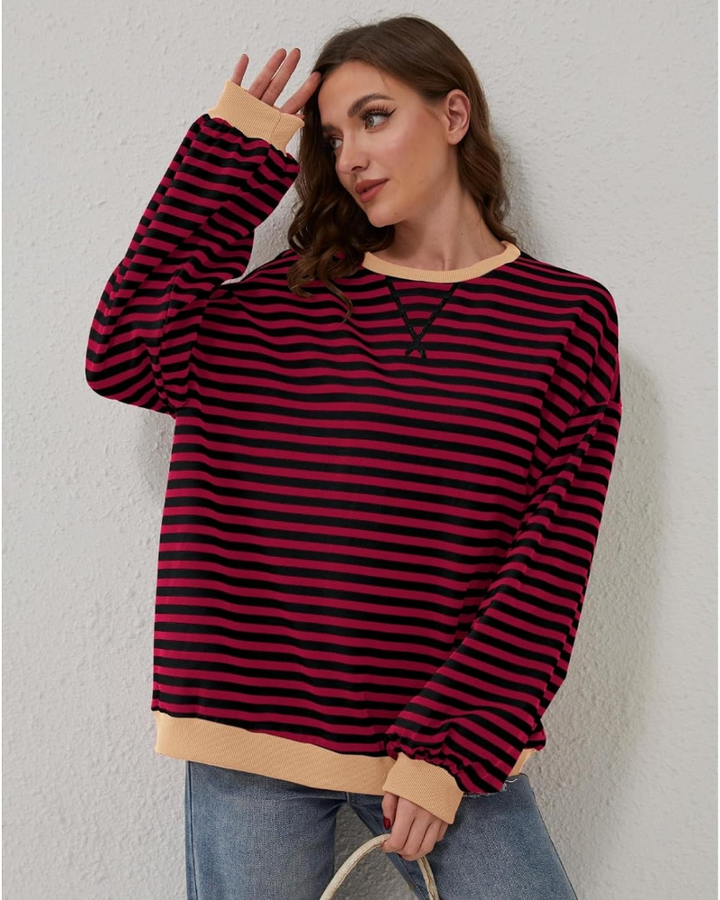 Daniela - Oversized Striped Long Sleeve Jumper