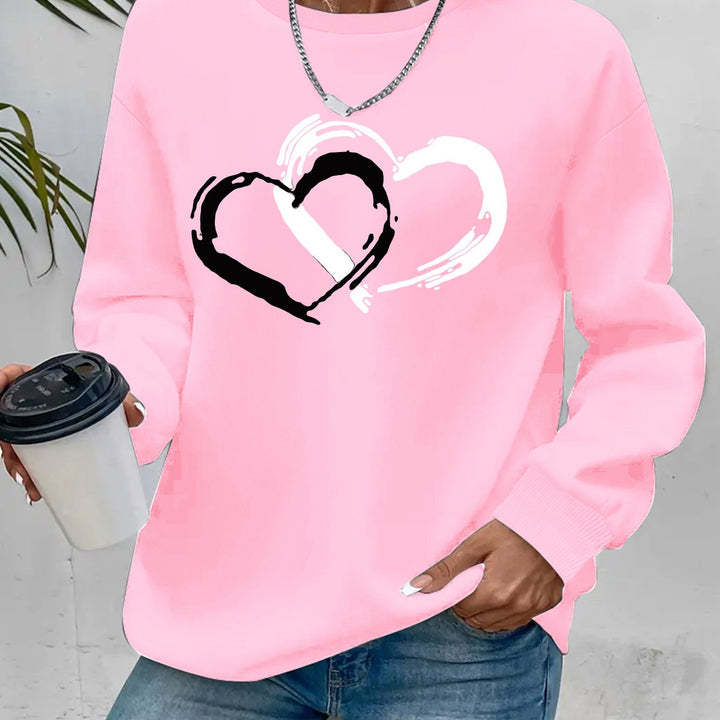 INES - ELEGANT RETRO HEART SWEATER