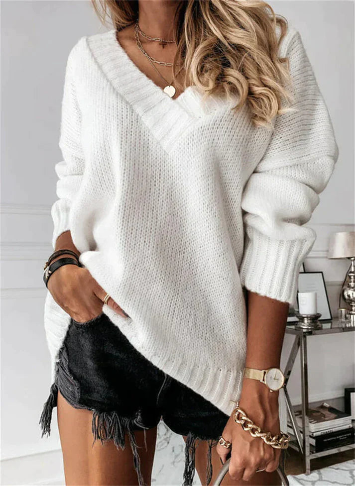 Cathy - Soft Knit V-Neck Jumper