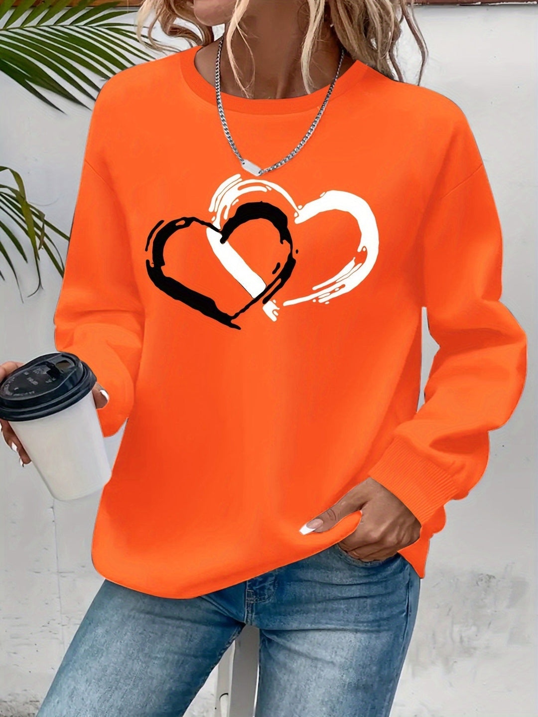 INES - ELEGANT RETRO HEART SWEATER