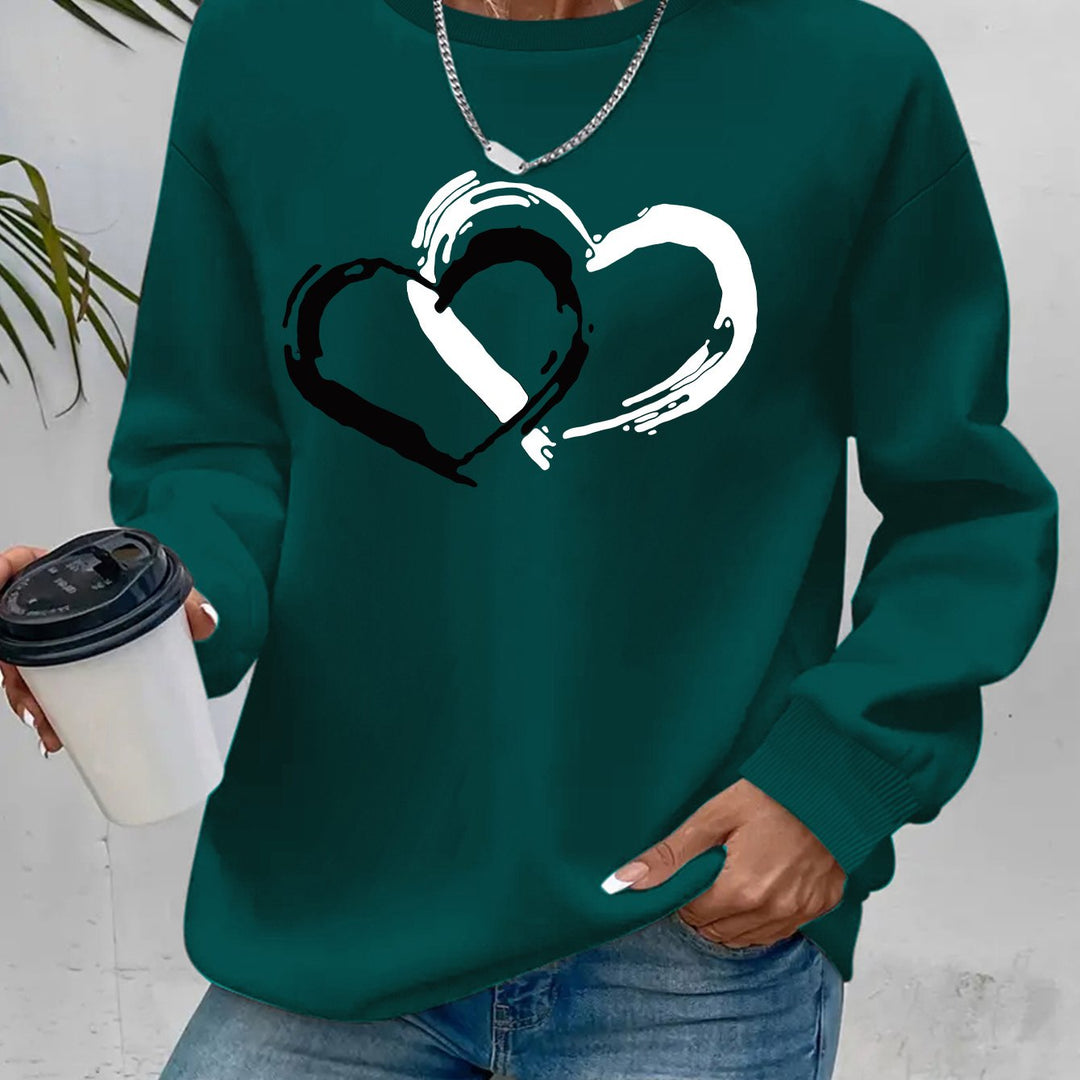 INES - ELEGANT RETRO HEART SWEATER