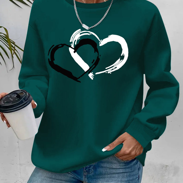 INES - ELEGANT RETRO HEART SWEATER