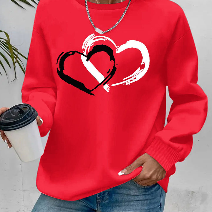 INES - ELEGANT RETRO HEART SWEATER