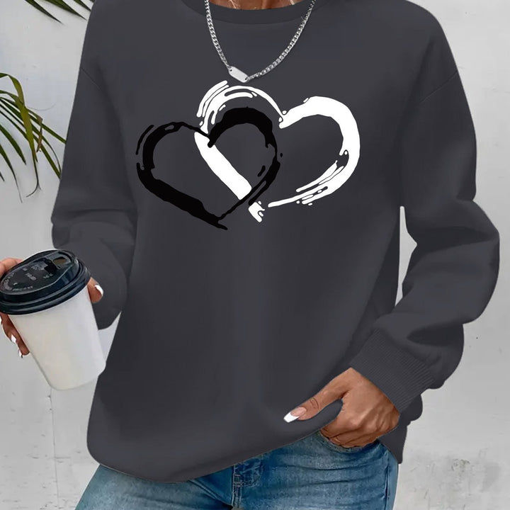 INES - ELEGANT RETRO HEART SWEATER