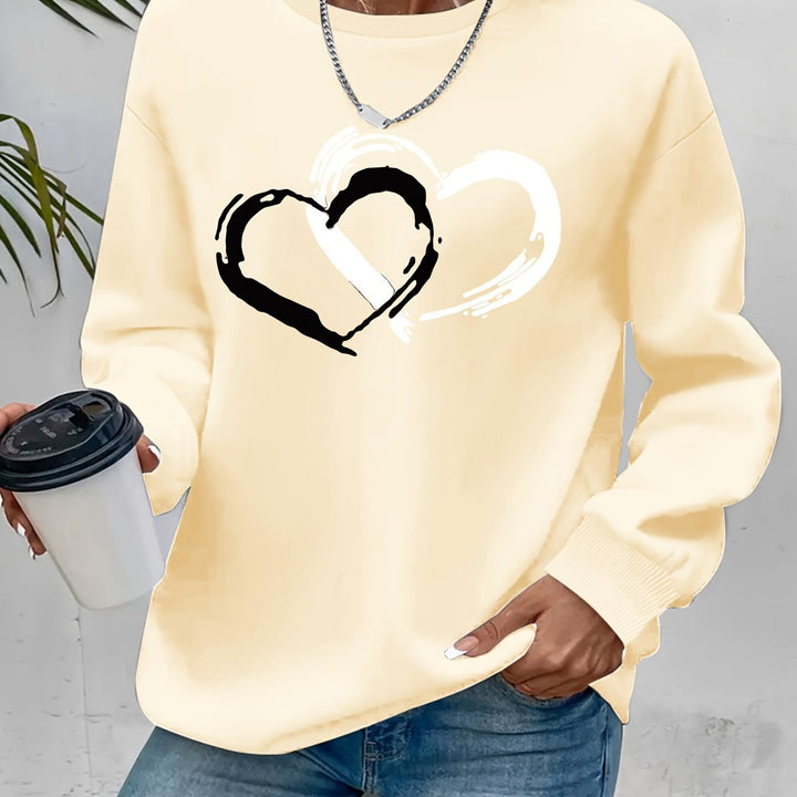 INES - ELEGANT RETRO HEART SWEATER